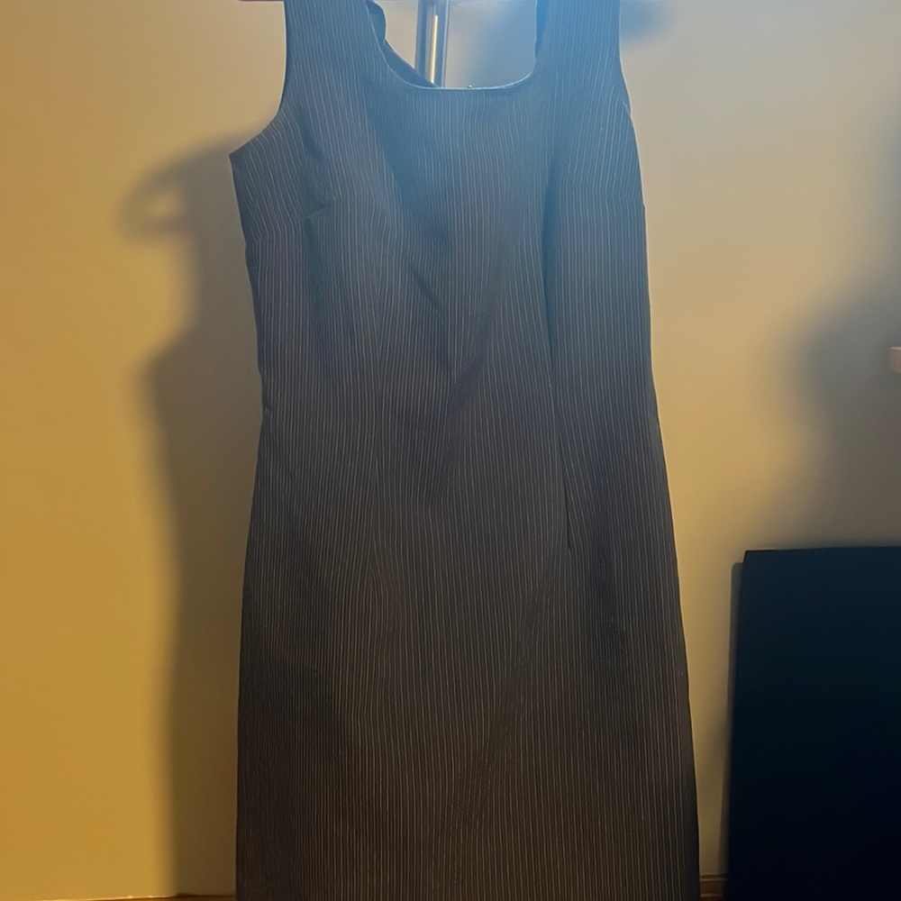 Dark grey a-line dress with stripes. brand- my michelle size- 5/6
